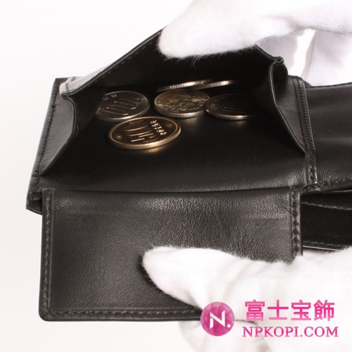 ボッテガヴェネタ カーフレザー【ツヤ加工】 二つ折財布 ダークグレー 193642VK8711370 